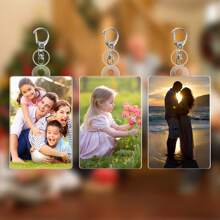 1 pieza Llavero de acrílico personalizado, artesanía de mini foto personalizada, colgante de llavero de mochila, accesorio de regalo conmemorativo de vacaciones, regalo de cumpleaños, graduación, decoración del hogar