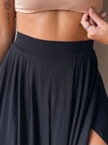V-Neck Pencil Skirt Made Of Bamboo Fiber With Perfect Fit - Black - View 6