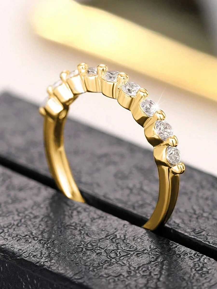 1 件时尚经典水钻闪光方晶锆石雪花胸针，适合订婚、派对、送给爱人的理想礼物 - 戒指 - 查看 1