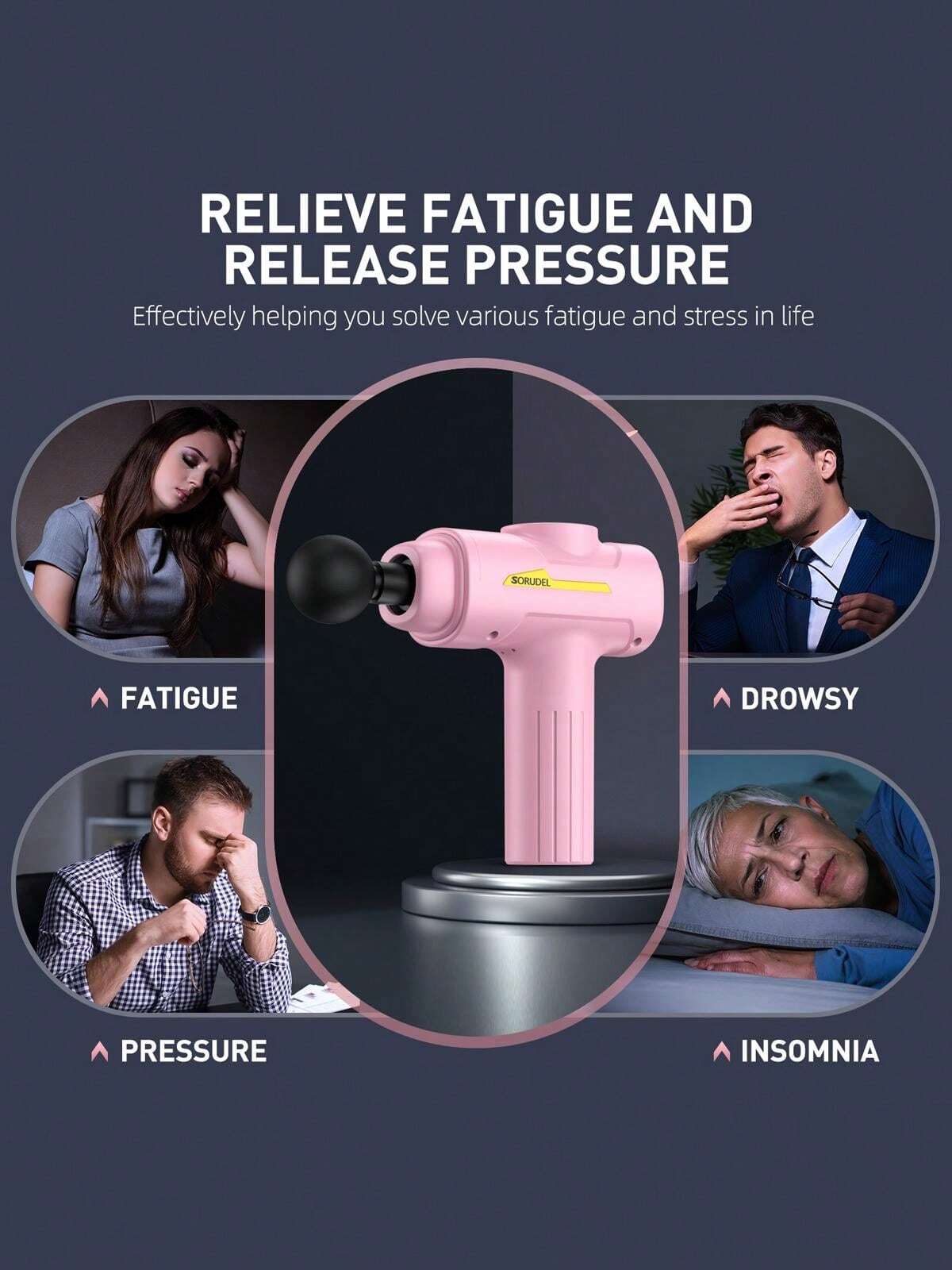 SORUDEL Deep Tissue Massage Gun, Electric Handheld Back/Muscle Massager ...