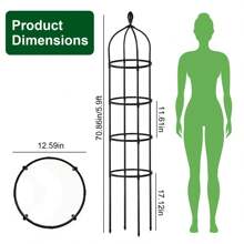 2 Packs Garden Obelisk Trellis 5.9FT Plants Tower For Climbing Plants Flower Vegetable Vine Support Rustproof Garden Plant Trellis Black Outdoor Decor