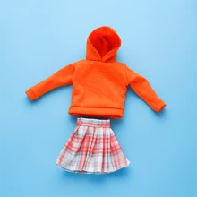 圣诞装饰 1 套时尚多色服装衬衫牛仔格子裙日常休闲装适合 11.5 英寸娃娃衣服娃娃配饰（不含娃娃） - 彩色 - 查看 11