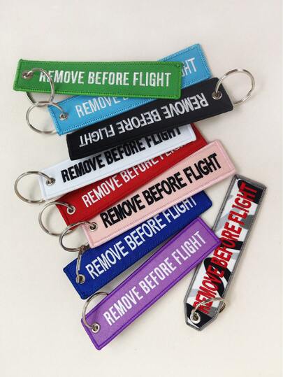 XIANG YU 1/5pcs Remove Before Flight Keychain Aviation Motorcycle Pilot Embroidered Key Chain Key Tag Purse Bag Backpack Charm Jewelry Gift Car Accessories Bag Charm School Cute Goth Y2k