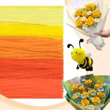250/500 件黄色 DIY 手工套装：用于派对装饰、礼品包装和节日手工制作的毛根 - 大包装彩色用品 - 黃色系 - 查看 21