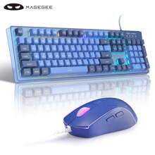 MageGee Blue Gaming Keyboard And Mouse Combo Set, K1 104 Key RGB LED Backlit Keyboard With 7 Colors Computer PC Gaming Mouse Set For PC/Laptop/Windows - Blue - View 2