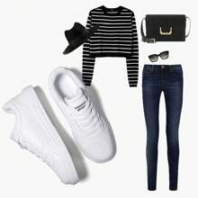 1 paire de baskets blanches pures pour hommes, chaussures à lacets à semelle souple avec semelle épaisse, chaussures de patin, chaussures casual basses, chaussures d'étudiant, cadeau pour le vendredi, les vacances, les fêtes. Chaussures plates à lacets à semelle souple, basses, à bout rond, polyvalentes pour la planche à roulettes, convenant pour toutes les saisons. Chaussures à semelle blanche. Chaussures d'étudiant