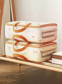 带拉链和手柄的超大 PVC 储物袋，31.7 加仑容量重型手提袋，用于搬家，节省空间的可折叠袋，用于被子、毯子和床上用品、袋子、整理器、储物 - 彩色 - 查看 2