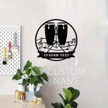 1pc Custom Dromedary Camel Drum Musical Instrument Family Cruise Ship Metal Wall Art Personalized Arabian Camel Name Sign Home Decor One Humped Camel Kid Nursery Decoration Gifts Birthday Graduation