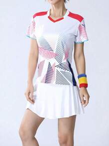 Women Sports Yoga Top, Suitable For Tennis, Golf, Badminton, Volleyball, Ping-Pong, Quick-Drying And Breathable T-Shirt, Stay Cool And Comfortable All Day - White - View 1