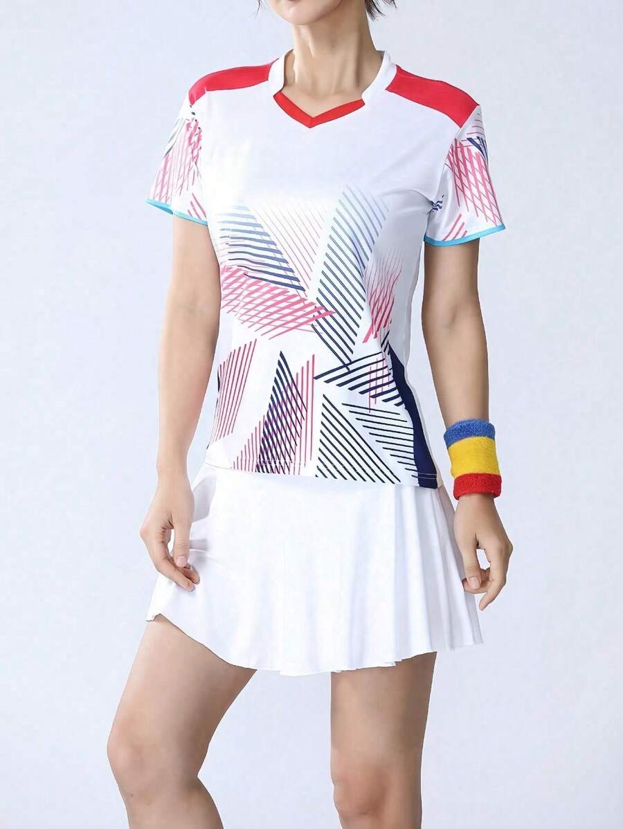 Women Sports Yoga Top, Suitable For Tennis, Golf, Badminton, Volleyball, Ping-Pong, Quick-Drying And Breathable T-Shirt, Stay Cool And Comfortable All Day - White - View 1