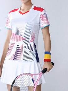Women Sports Yoga Top, Suitable For Tennis, Golf, Badminton, Volleyball, Ping-Pong, Quick-Drying And Breathable T-Shirt, Stay Cool And Comfortable All Day - White - View 2
