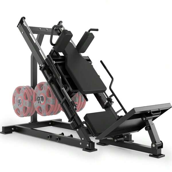 Leg Press Hack Squat Machine Combo, 2 In 1 Leg Press Machine For Home Gym With Linear Bearing & Weight Storage, Lower Body Strength Training Equipment For Quads, Hamstring, Glutes, Calves