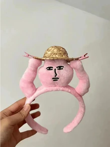 1 Băng đô lông thỏ màu hồng vui nhộn, Phụ kiện tóc kiểu Grab Bangs - Hồng - Xem 10