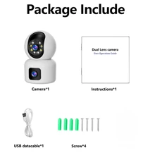 3PCS 2K HD Dual-Lens Smart Cameras With 360° Pan-Tilt, Color Night Vision, Motion Detection, Baby & Pet Monitoring