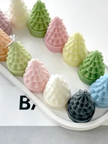1pc Mini Christmas Tree Silicone Mold - DIY Drip Resin Mold For Holiday Decoration Production - White - View 6