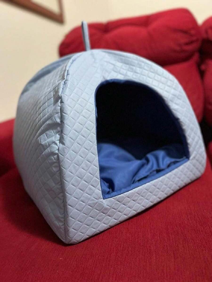 Cama Pet Toca Iglu/Europa 3 em 1 para Cachorro e Gato Caminha Pet - Azul - Visão 1