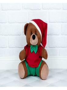 Couple Of Teddy Bears Christmas Plush Shorts And Shirt And Dress With 26 Cm Lace - Christmas Decoration - Màu nâu sang trọng - Xem 3