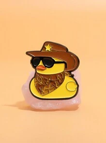 3pcs Cartoon Animal Metal Badges, Cowboy Decoration Duck Pin Brooch For Men And Women, Daily Wear - Duck - View 6