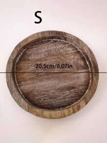 1Pc, Beveled Solid Wood Antique Burning Color Storage Tray Round Wooden Candle Stand Household Decorative Tray. Suitable For Storage Tray, Candlestick, Jewelry Tray, Flower Tray, Home Decoration, Halloween, Christmas, Thanksgiving, Valentine'S Day,
