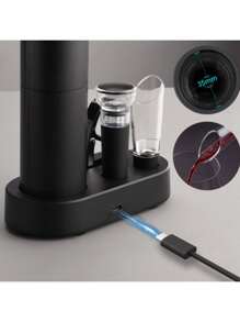 Rechargeable Electric Wine Bottle Opener With Charging Base One-Click Button Automatic Red Wine Corkscrew Party Bar Wine Lover - màu đen - Xem 2
