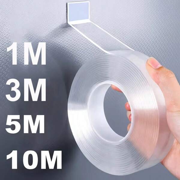 1PC 10M/5M/3M/1M Length  2CM Width 1MM ThicknessTransparent Nano Tape,Double Side NoTrace Reusable Waterproof Adhesive Tape For Cleanable Kitchen Bathroom