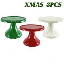 Juego de 3 piezas/6 piezas Soporte mini para cupcakes, portador de cupcakes de plástico, plato de servir para decoraciones de fiesta de boda, cumpleaños, decoraciones de fiesta rosa, soporte para pastel para decoraciones de Navidad, baby shower, boda, suministros para fiesta de boda, decoraciones de boda, accesorios de boda, soporte para tarta de boda