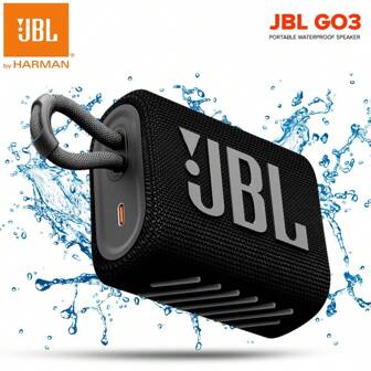 JBL Altavoz Bluetooth JBL Go 3 para exteriores con subwoofers de graves potentes, sonido estéreo, altavoz inalámbrico mini portátil original JBL GO3