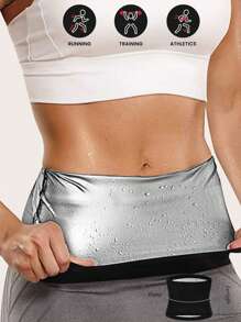 Cinturón Deportivo De Sudor De Pu De Poliuretano Modelador De Forma Corset Entrenador De Cintura - Plateado - Ver 1