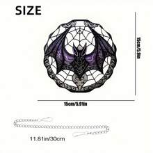 5.9-Inch Spooky Bat Shaped Acrylic Suncatcher, Colorful Glass Style Window Hanging, Perfect For Halloween Decor And Party Favor - Multicolor - View 8
