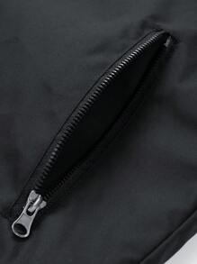 Men's Lightweight Hooded Printed Jacket - Black - View 8