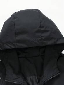 Men's Lightweight Hooded Printed Jacket - Black - View 4