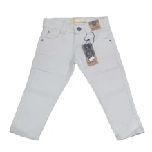 Premium Twill Jeans Internal Adjustment Baby Boy From 1 To 3 Years 4 Colors - trắng - Xem 1
