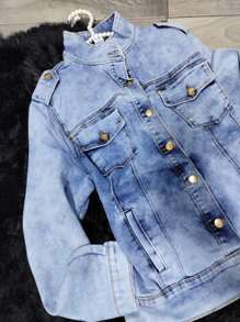 CURVY STRECH DENIM JACKET MOD.BC - Medium Wash - View 8