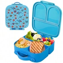 1pc Cute Cartoon Lunch Box Bento Box With 4 Compartments And Removable Divider, Back To School Season Ideal Leak-Proof Lunch Box Containers Student Lunch Box Christmas Gift - Multicolor - View 10