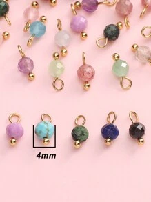 beadia 5/10 件 4 毫米天然石吊坠 - 用于 DIY 珠宝制作项链、手镯、配饰和用品 - 彩色 - 查看 4