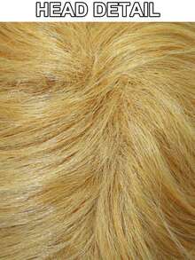 Peluca rubia corta y rizada para hombre, de fibra sintética resistente al calor, suave y con volumen, con raya lateral, para uso diario, fiestas, disfraces de anime, Halloween, festivales y regalos de Navidad. Incluye 1 gorro para peluca. - Dorado - Ver 9
