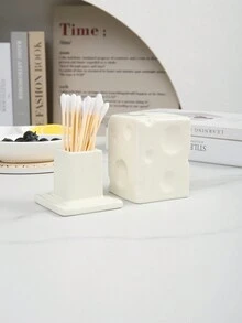 1 件高品质陶瓷牙签筒，带兔子装饰，适合家庭、厨房、餐厅、酒店 - 彩色 - 查看 12