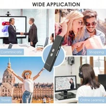Traductor Inteligente Idiomas De Voz Instantáneo Portátil,Traductor De Voz Inteligente, Dispositivo De Traducción Portátil, Compatible Con Bluetooth 5.0, Compatible Con 74 Idiomas Y 70 Acentos Adecuado Para Viajar, Trabajar, Aprender Un Nuevo Idioma, Ir De Compras, Reunirse Con Amigos Extranjeros, Practicar La Pronunciación, Etc. - Negro - Ver 4