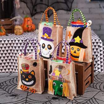 1 pezzo regalo di Ognissanti, borsa in tessuto non tessuto, borsa per caramelle, borsa zucca per festival dei fantasmi, decorazione, regalo, accessori per feste di Ognissanti, in per il
