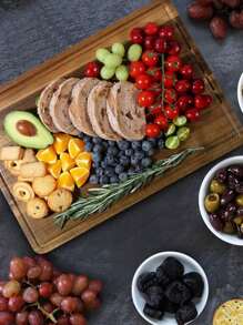 High Quality Acacia Wood Cutting Board Kitchen Antibacterial Mildew Home Cutting Board - Extra Large, Large, Medium, Three Styles You Can Choose To Meet Your Multi-Purpose Needs, Natural Antibacterial, Mildew Resistant, Washable, With A Fluted Handle On The Back, Healthy, Beautiful, Convenient Cutting Board For Cutting Cheese, Fruit, Deli, Meat - Perfect For Home, Dorm, Kitchen And Elders Gifts