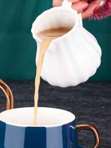 1 件 200 毫升/6.7 盎司陶瓷微波炉适用小型牛奶壶、牛奶肉汁碗、咖啡滴滤杯圣诞礼物、学校用品