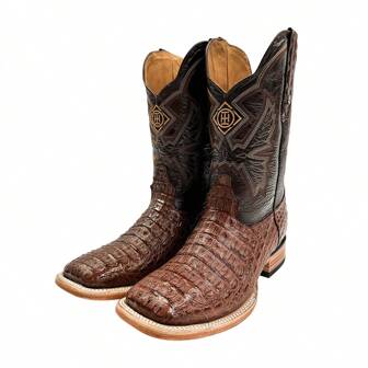 Bota estilo vaquera para hombre punta cuadrada estilo bulldog lomo 100% piel