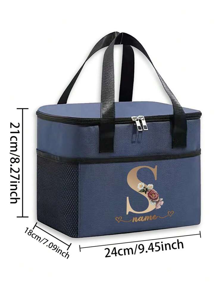 Borsa Pranzo Personalizzata Con Nome – Termica E Isolata, Con Tasca Frontale E Tracolla Regolabile, Per Scuola, Ufficio E Picnic