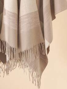 1 chiếc áo len cardigan kẻ sọc ấm áp dành cho nữ để mặc hàng ngày Phụ kiện dành cho nữ - Màu Khaki - Xem 2