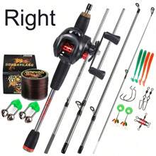 SOUGAYILANG 釣魚竿卷線器組合拋餌鑄造套裝帶釣魚線和魚餌 - 黑色 - 查看 12