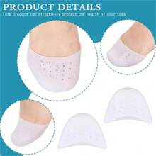 1Pair Silicone Toe Protector Shoes Soft Forefoot Breathable Toe Pads Ballet Toe Caps Cushions Metatarsal Covers High Heel Shoes - Multicolor - View 4