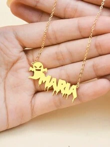 Vòng cổ tên ma kinh dị Goth tối giản tự làm cho nam và nữ tùy chỉnh quà tặng Halloween cổ áo đen thép không gỉ phụ kiện vàng trang sức vòng cổ quà tặng độc đáo, tên tùy chỉnh phong cách hàng ngày đơn giản, móc chìa khóa, bao gồm hộp quà tặng, quà tặng ngày lễ tình nhân, quà tặng sinh nhật, quà tặng ngày của mẹ, quà tặng hàng ngày, v.v. ngày lễ tình nhân - Vàng - Xem 5