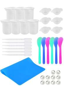 Silicone Measuring Cups Tool Kit For Resin, Non-Stick100ml Epoxy Mixing Cups, Reusable Resin Supplies With Silicone Mat, Stir Sticks, Cups For Resin, Molds, Jewelry Making