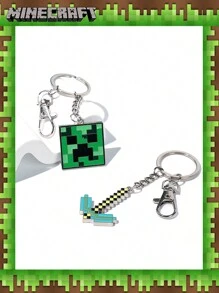 Minecraft 1 件 Creeper Face 钥匙扣背包装饰时尚动漫吊坠装饰适合家人朋友搞笑生日派对礼物万圣节 - 綠色 - 查看 5