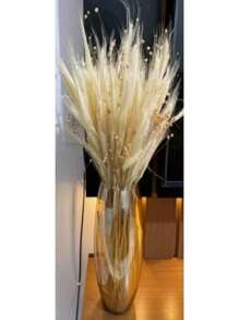 Romulo Rounded Amber Glass Vase For Flowers And Decoration - Gold - View 1